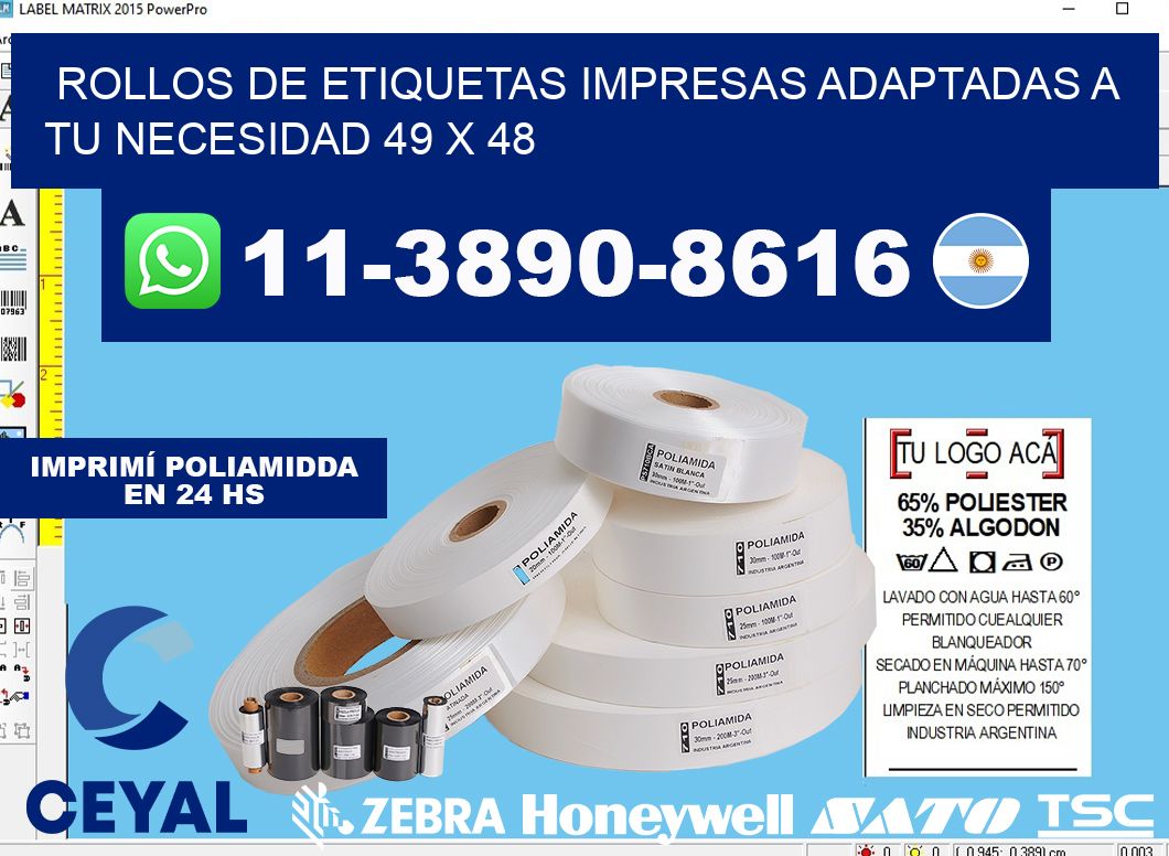 rollos de etiquetas impresas adaptadas a tu necesidad 49 x 48