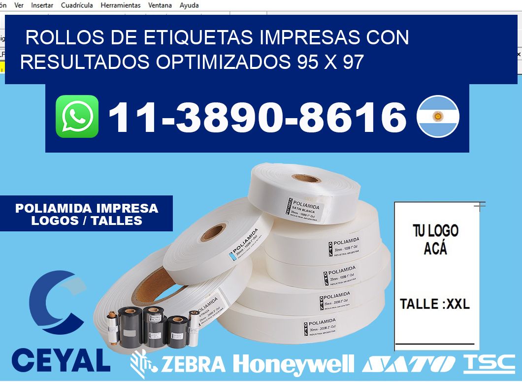 rollos de etiquetas impresas con resultados optimizados 95 x 97