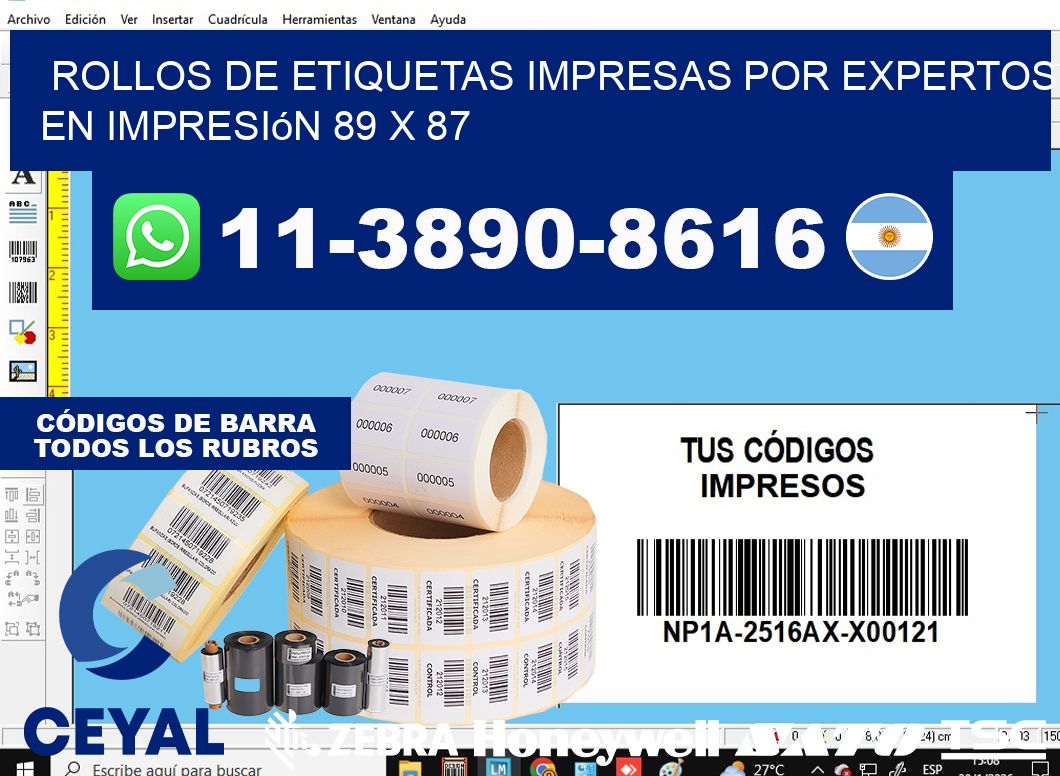 rollos de etiquetas impresas por expertos en impresión 89 x 87