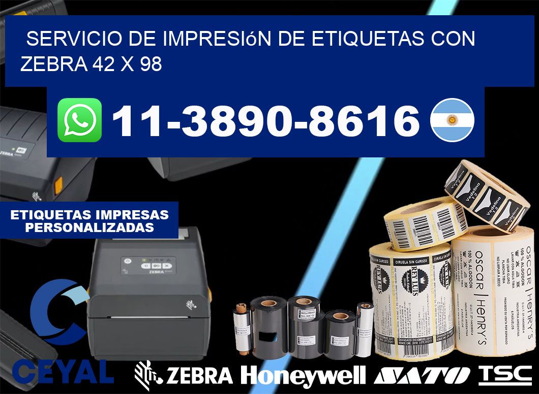 servicio de impresión de etiquetas con Zebra 42 x 98