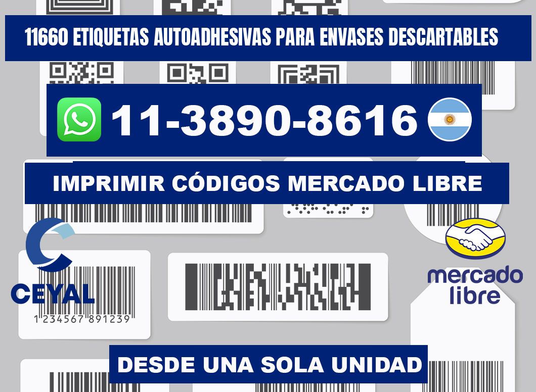 11660 etiquetas autoadhesivas para envases descartables