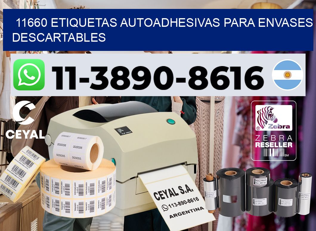 11660 etiquetas autoadhesivas para envases descartables
