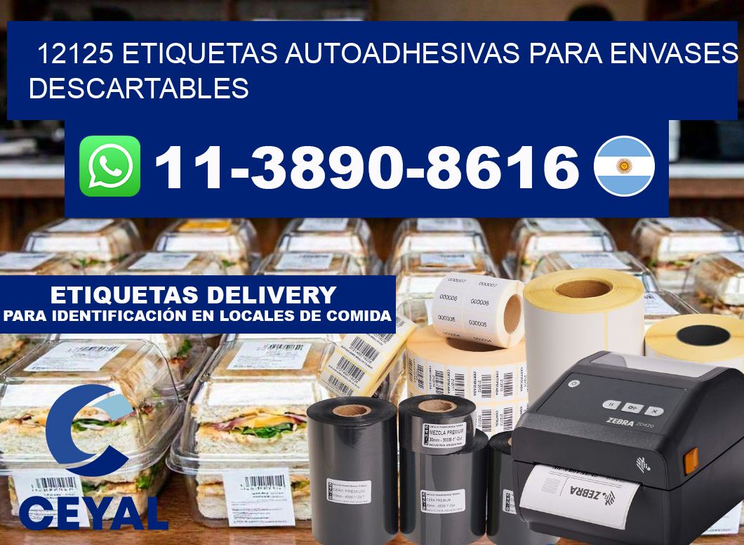 12125 etiquetas autoadhesivas para envases descartables