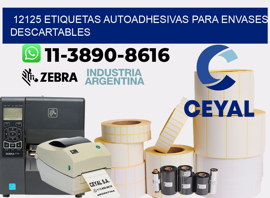 12125 etiquetas autoadhesivas para envases descartables