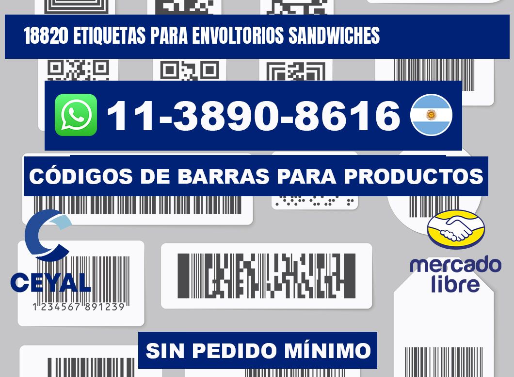 18820 etiquetas para envoltorios sandwiches