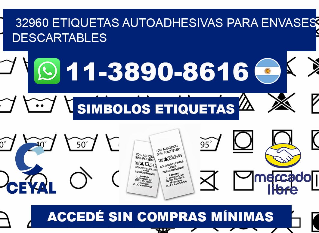 32960 etiquetas autoadhesivas para envases descartables