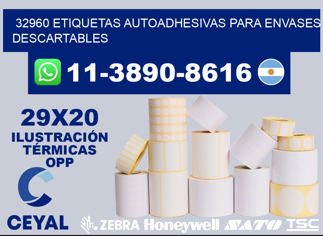 32960 etiquetas autoadhesivas para envases descartables