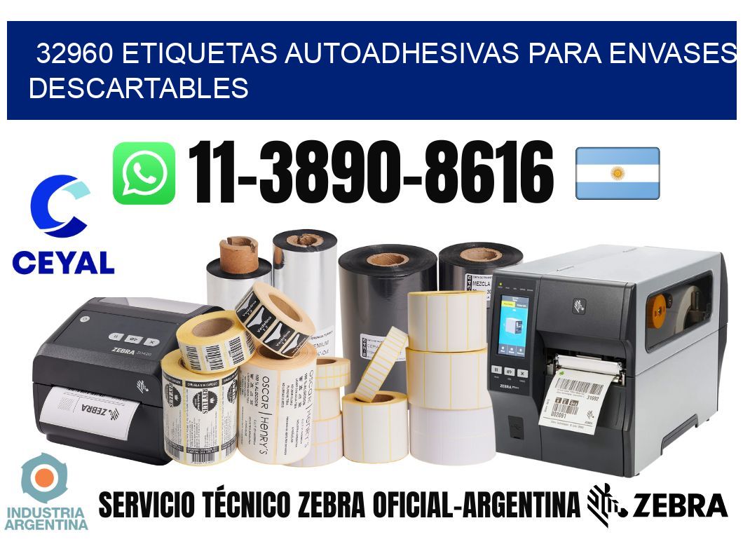 32960 etiquetas autoadhesivas para envases descartables
