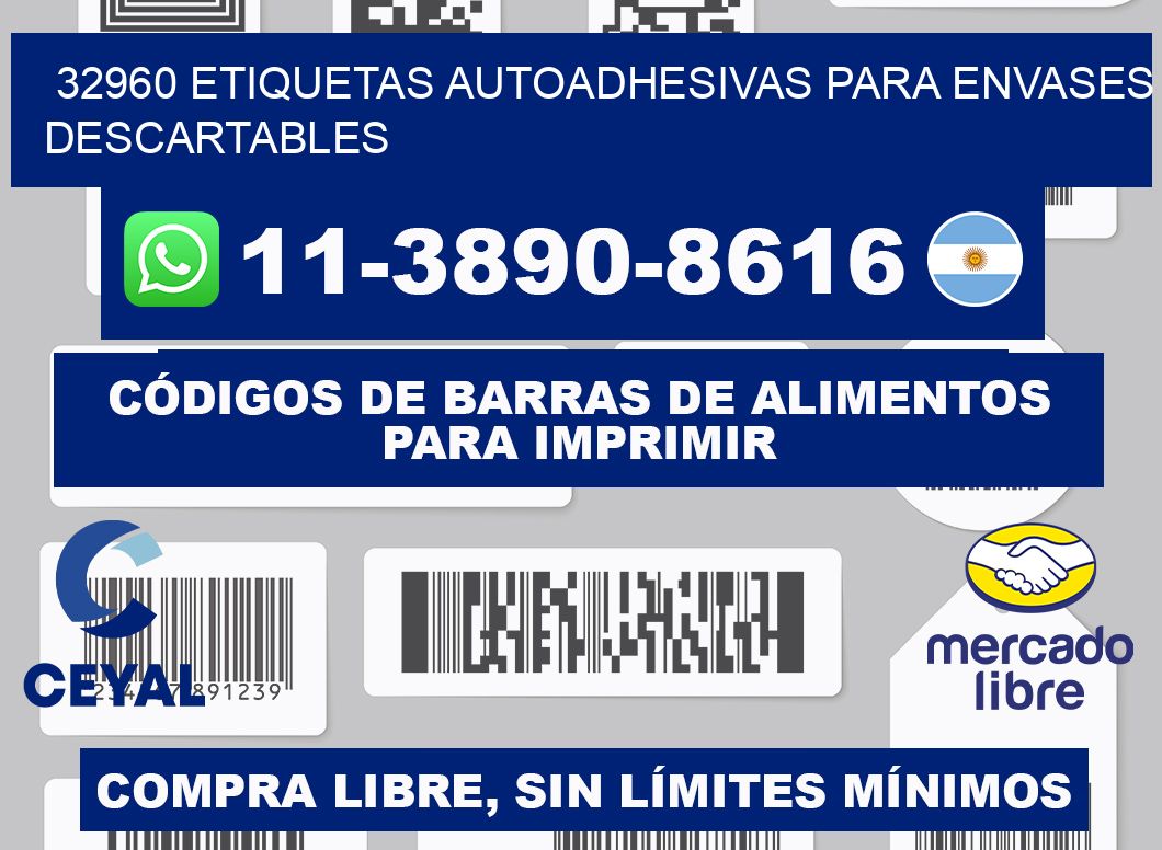 32960 etiquetas autoadhesivas para envases descartables