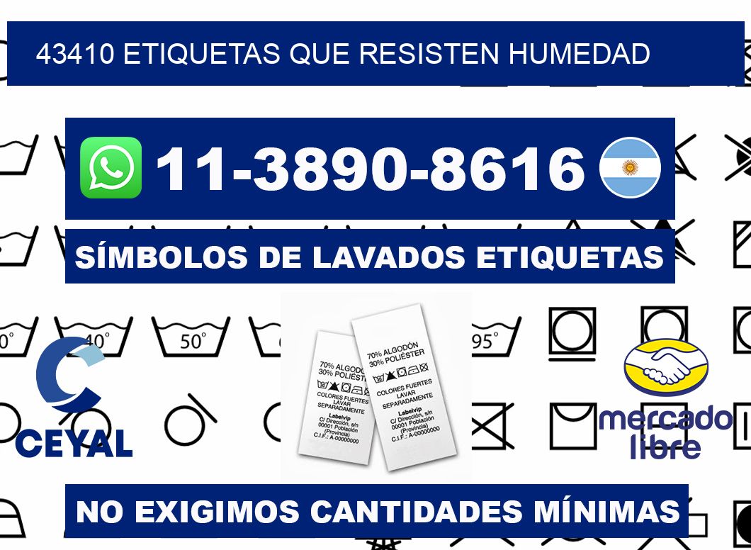 43410 etiquetas que resisten humedad