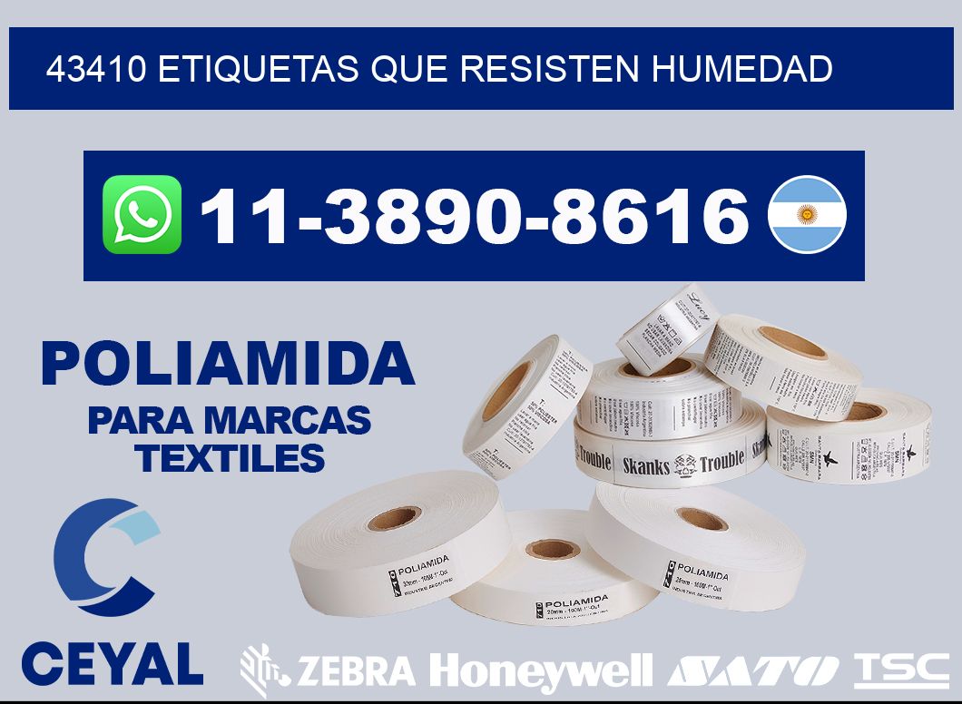 43410 etiquetas que resisten humedad