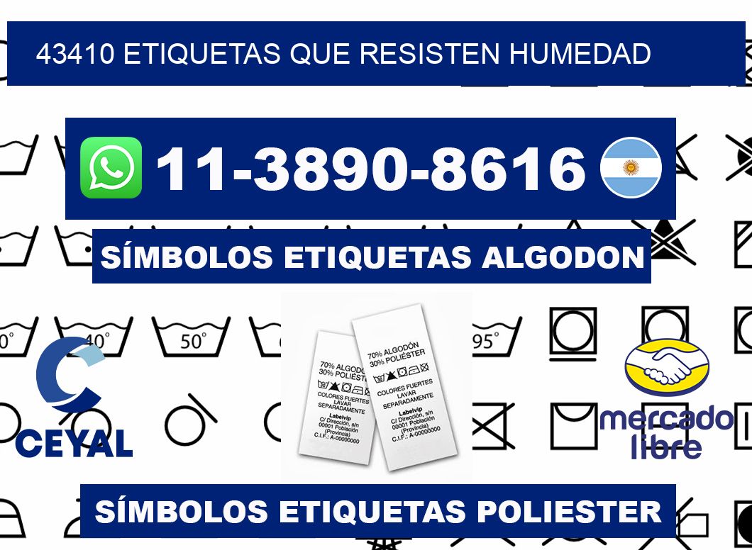43410 etiquetas que resisten humedad