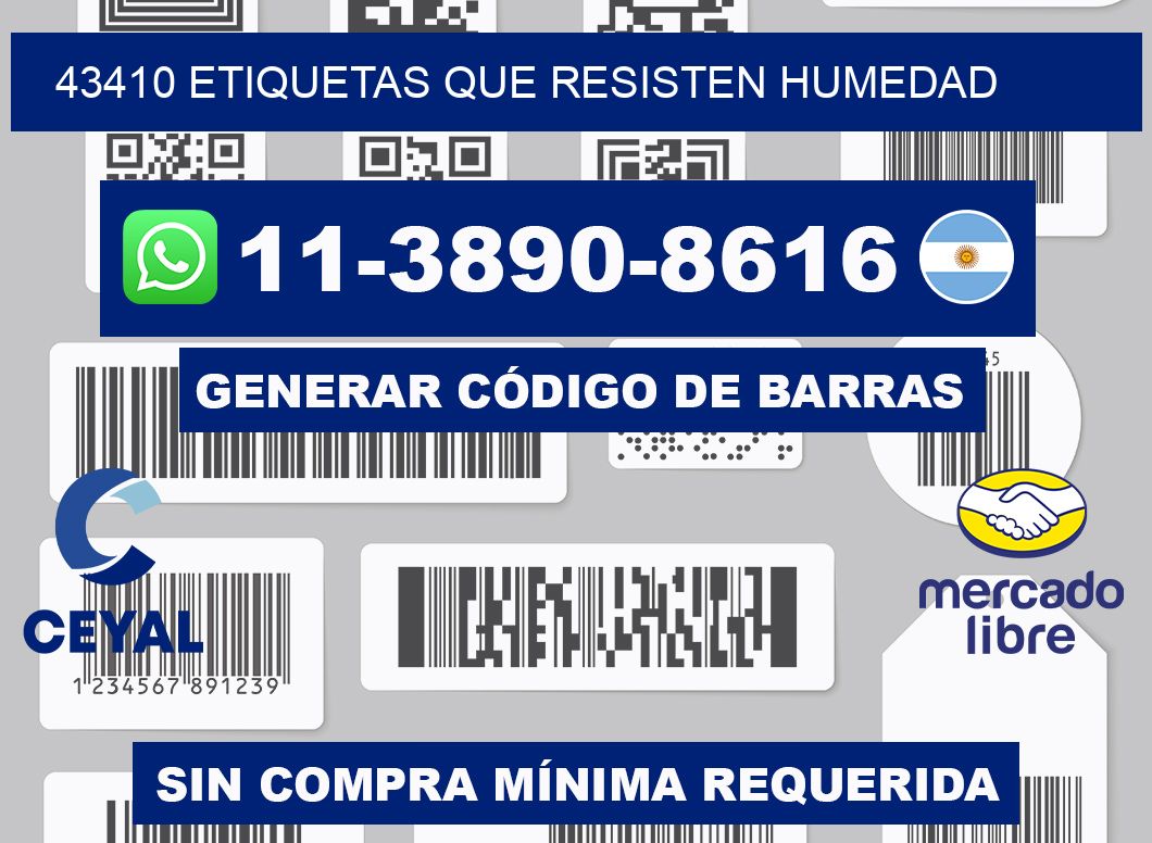 43410 etiquetas que resisten humedad