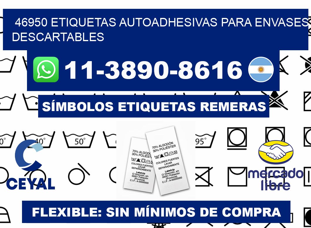 46950 etiquetas autoadhesivas para envases descartables