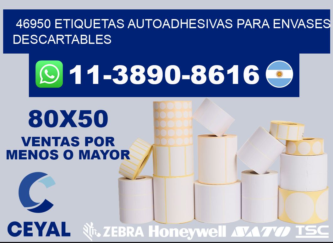 46950 etiquetas autoadhesivas para envases descartables