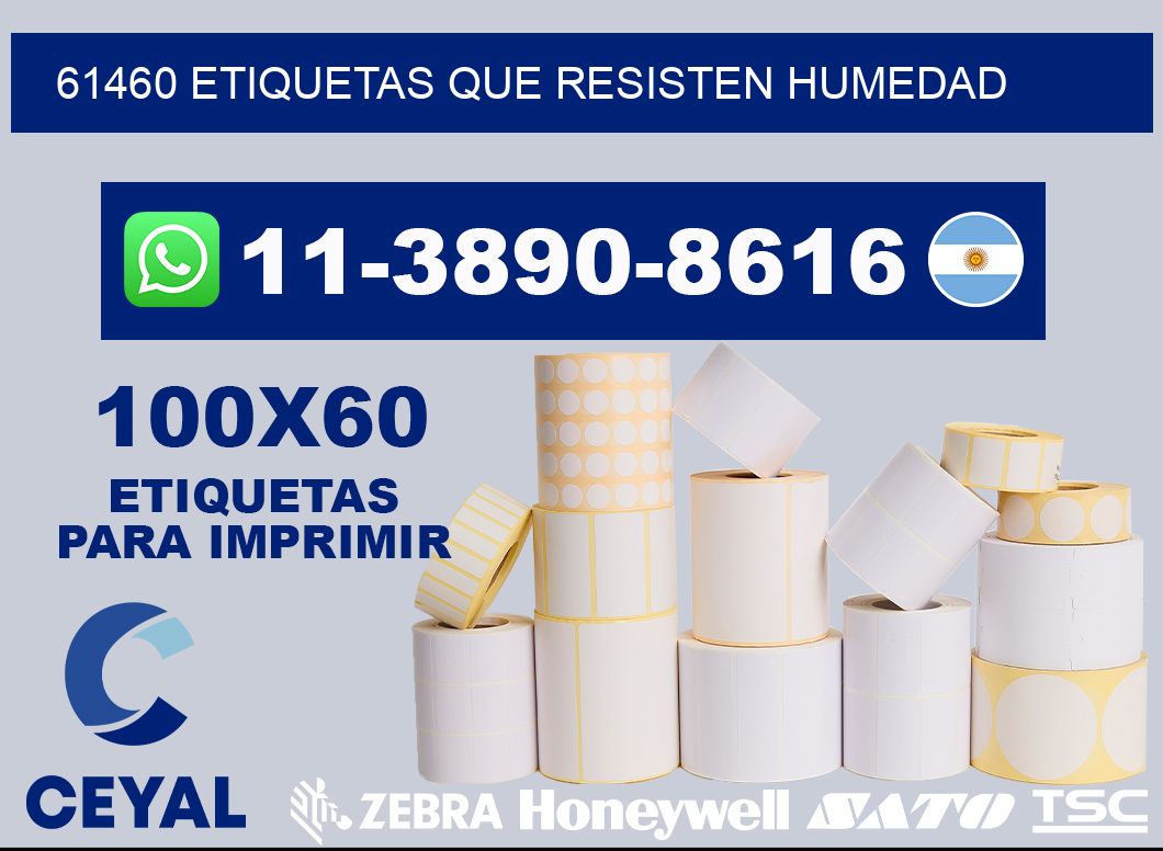 61460 etiquetas que resisten humedad