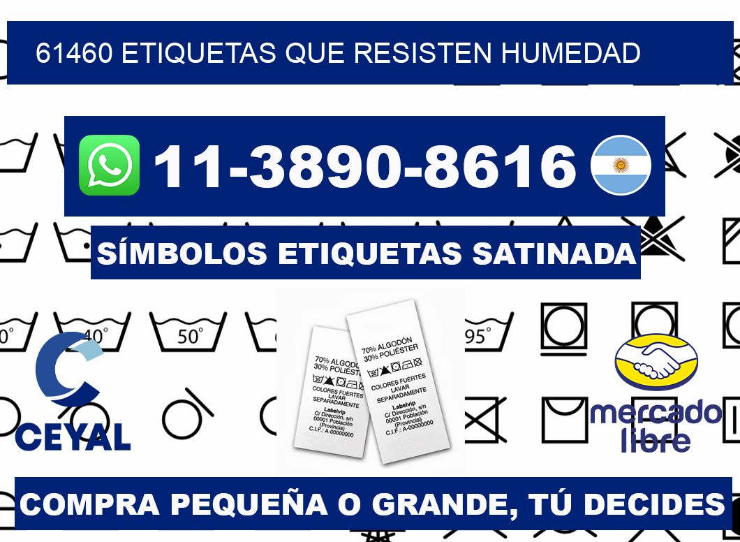 61460 etiquetas que resisten humedad