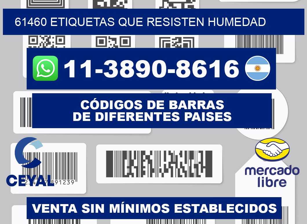 61460 etiquetas que resisten humedad