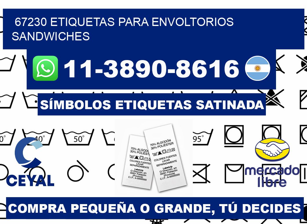 67230 etiquetas para envoltorios sandwiches