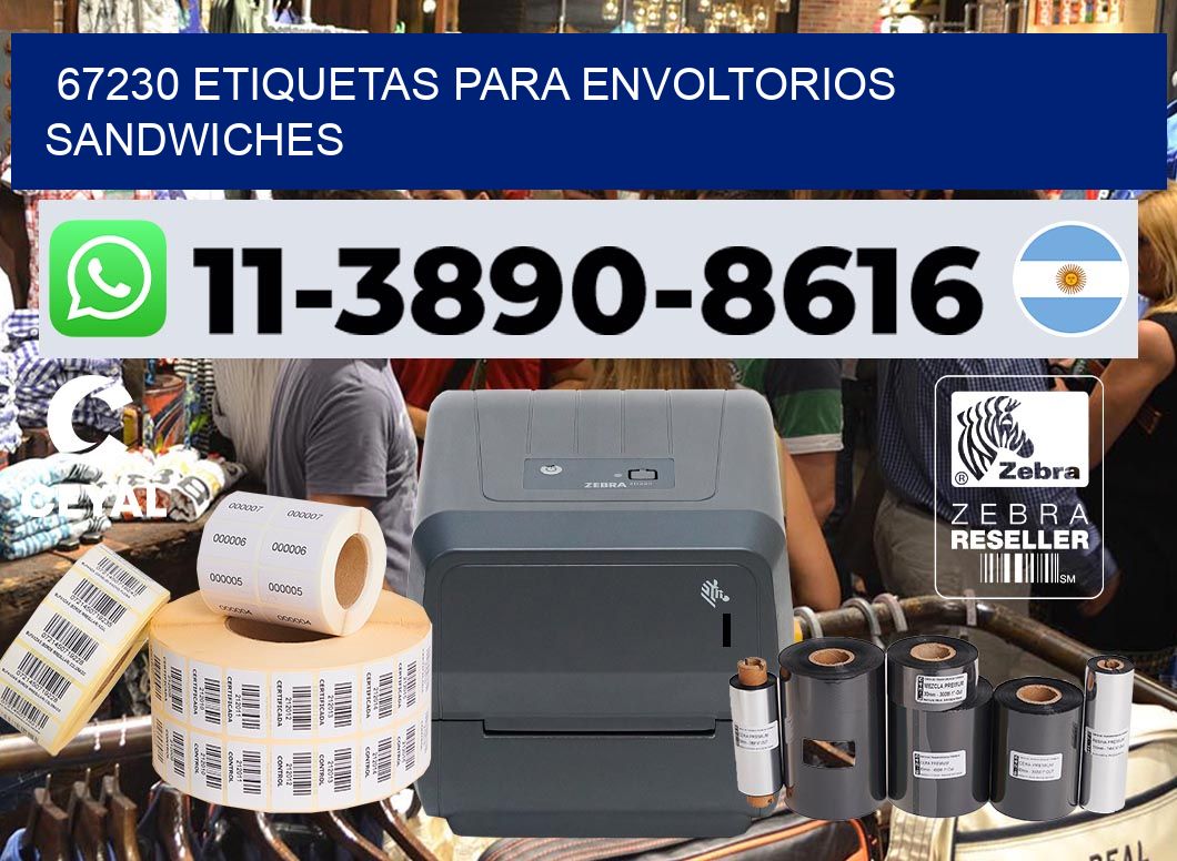 67230 etiquetas para envoltorios sandwiches