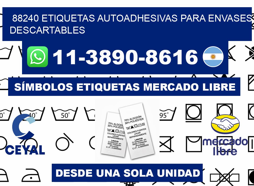 88240 etiquetas autoadhesivas para envases descartables