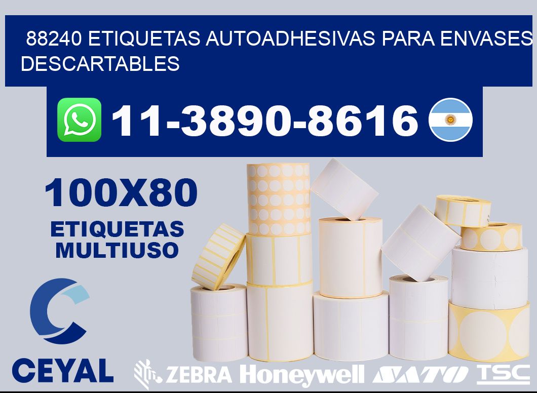 88240 etiquetas autoadhesivas para envases descartables