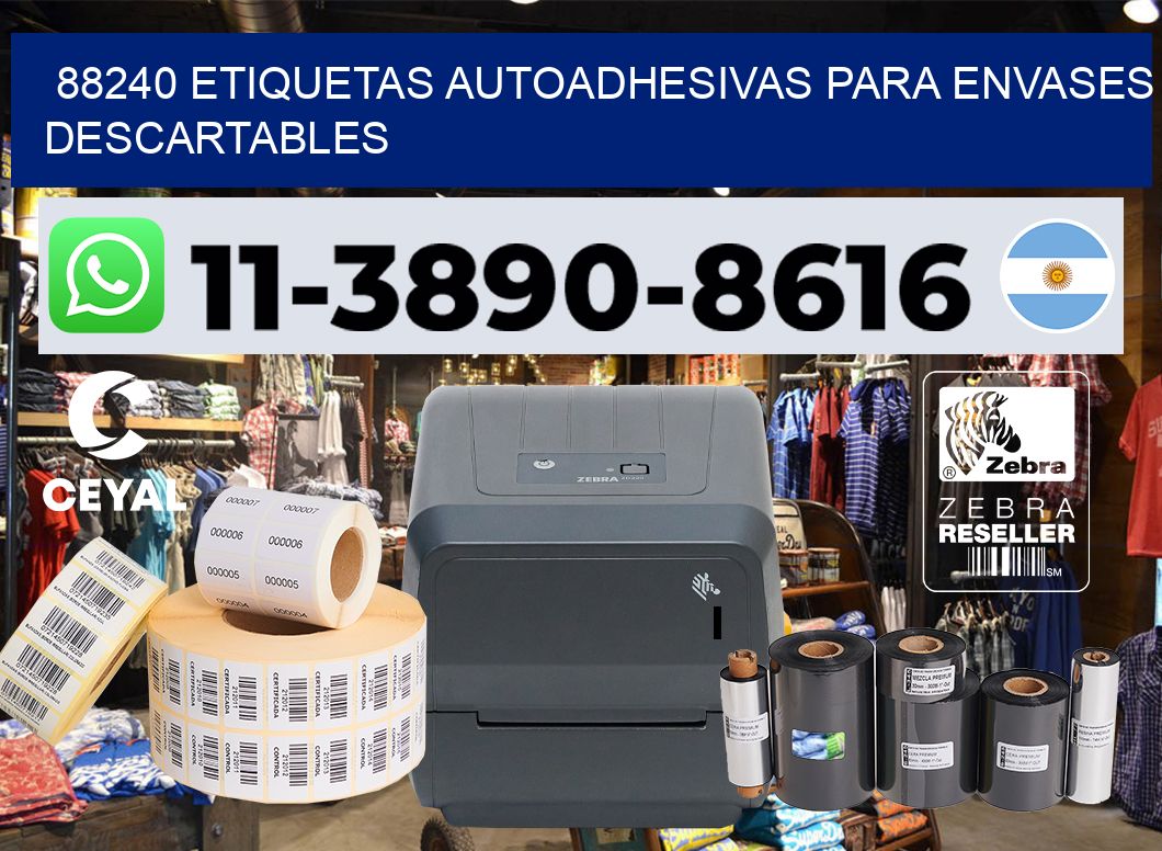 88240 etiquetas autoadhesivas para envases descartables