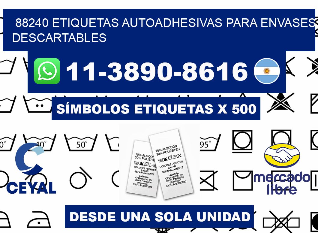 88240 etiquetas autoadhesivas para envases descartables