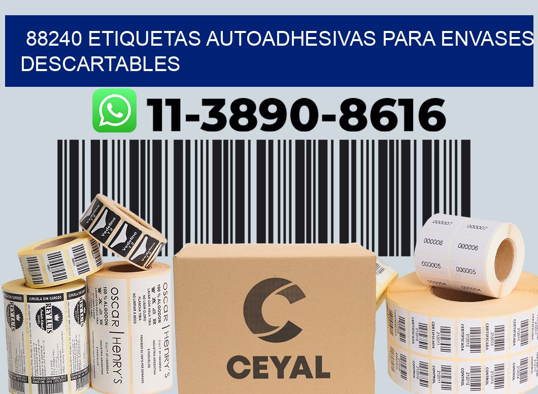 88240 etiquetas autoadhesivas para envases descartables