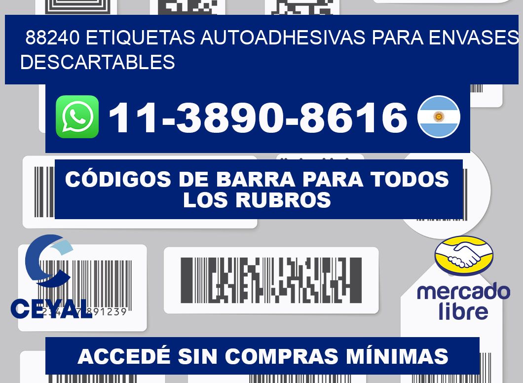 88240 etiquetas autoadhesivas para envases descartables