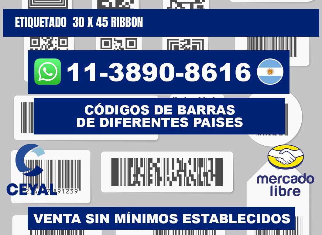 Etiquetado 30 x 45 ribbon