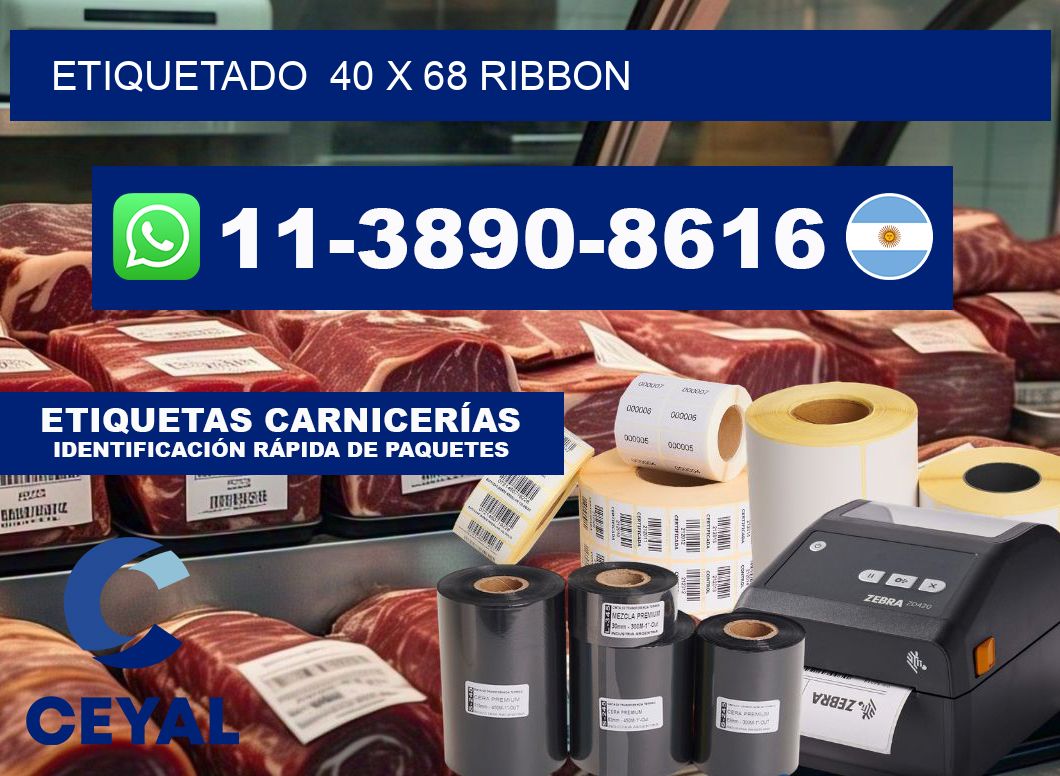 Etiquetado 40 x 68 ribbon