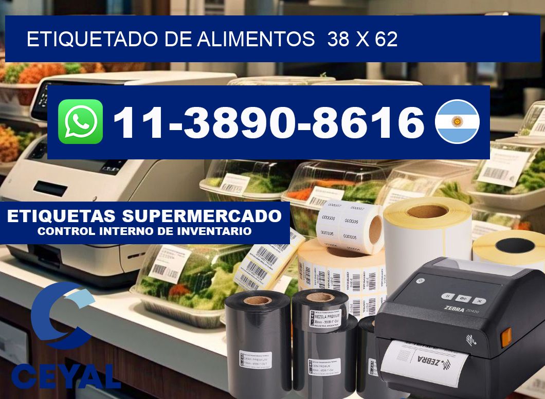 Etiquetado de alimentos 38 x 62