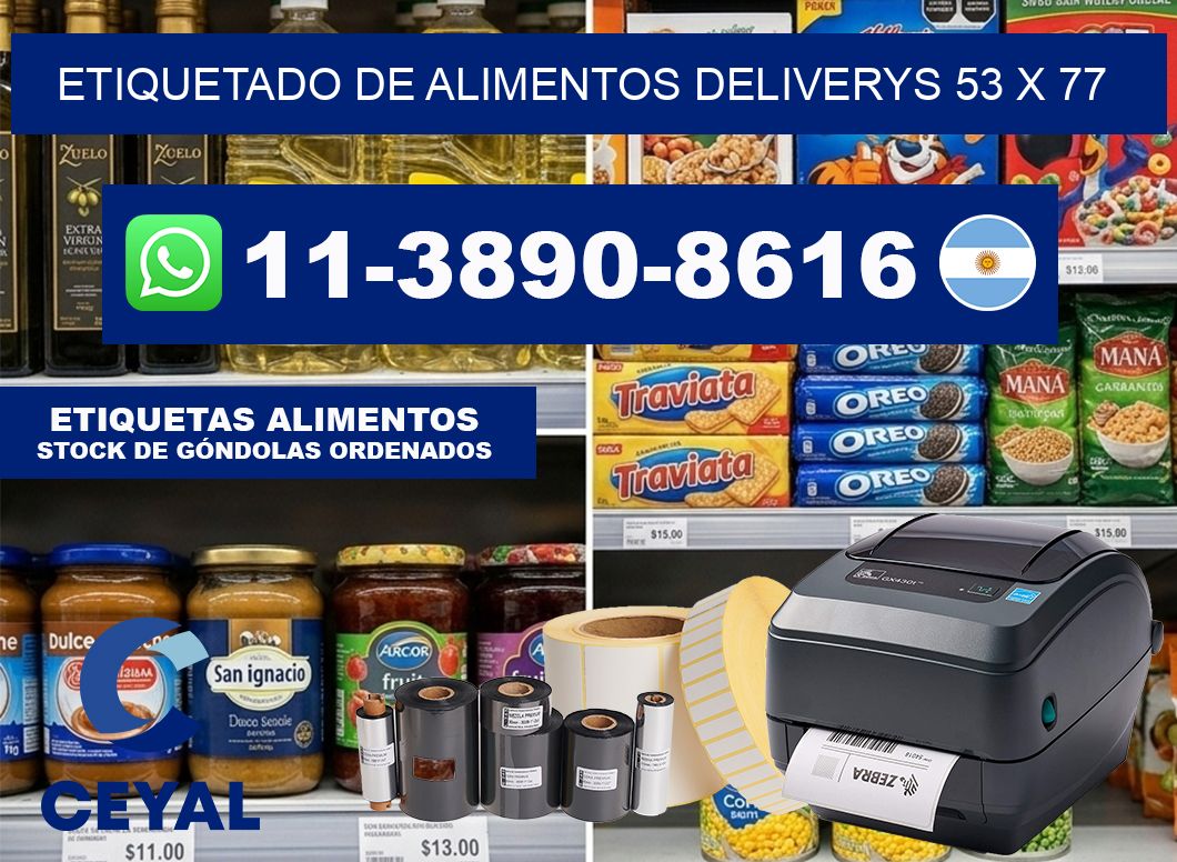 Etiquetado de alimentos deliverys 53 x 77