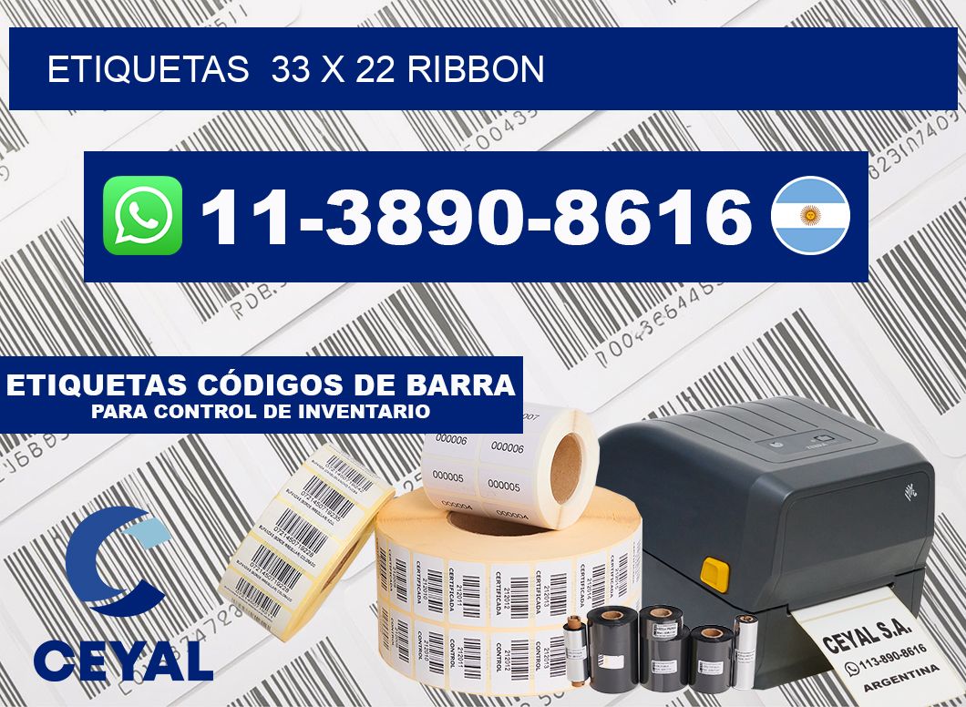 Etiquetas  33 x 22 ribbon