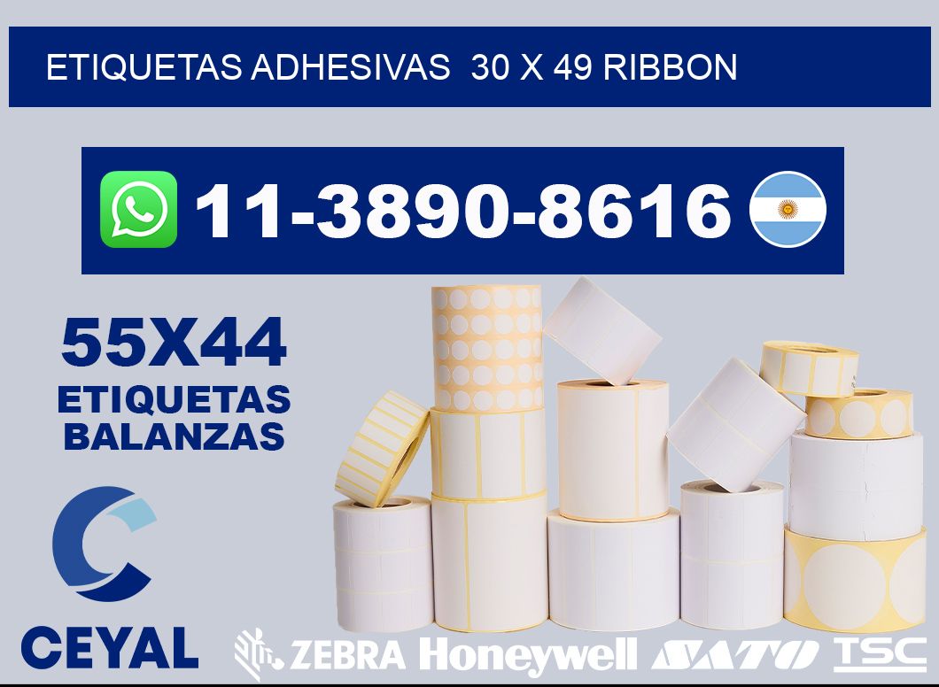 Etiquetas adhesivas 30 x 49 ribbon