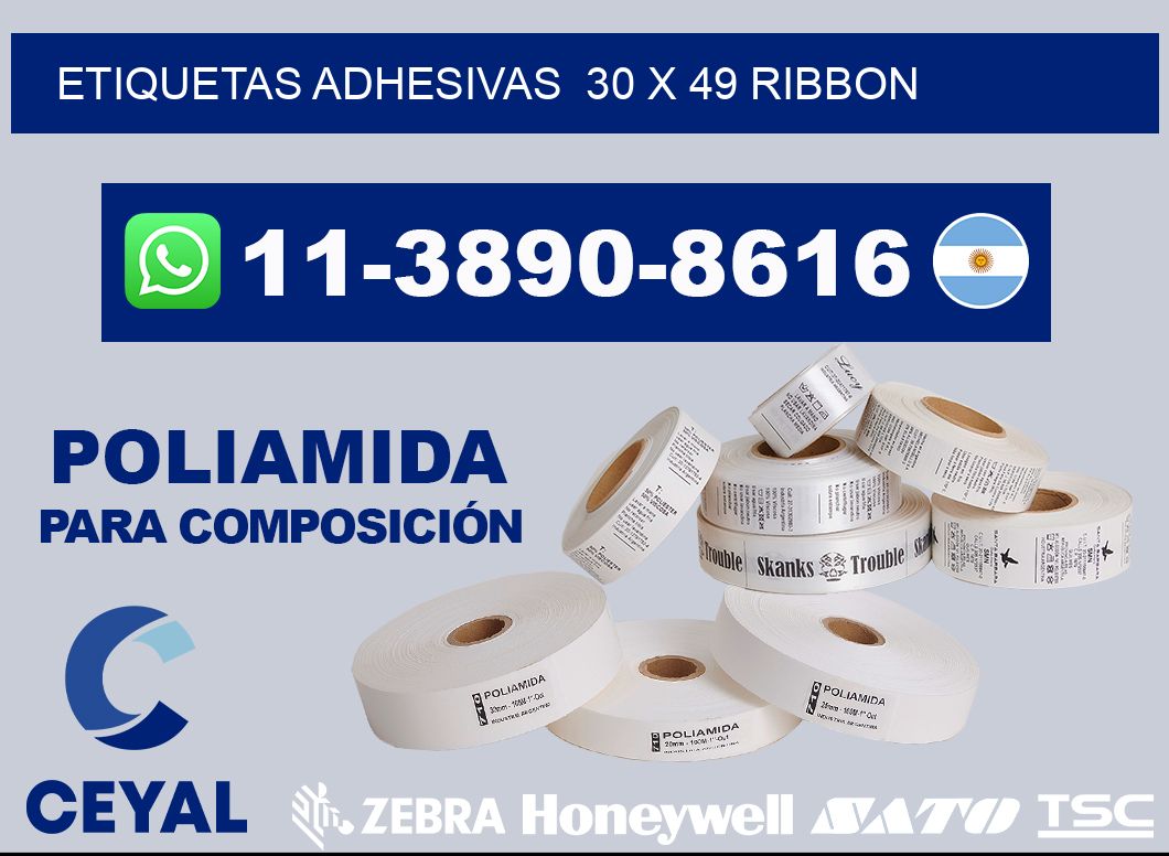 Etiquetas adhesivas 30 x 49 ribbon