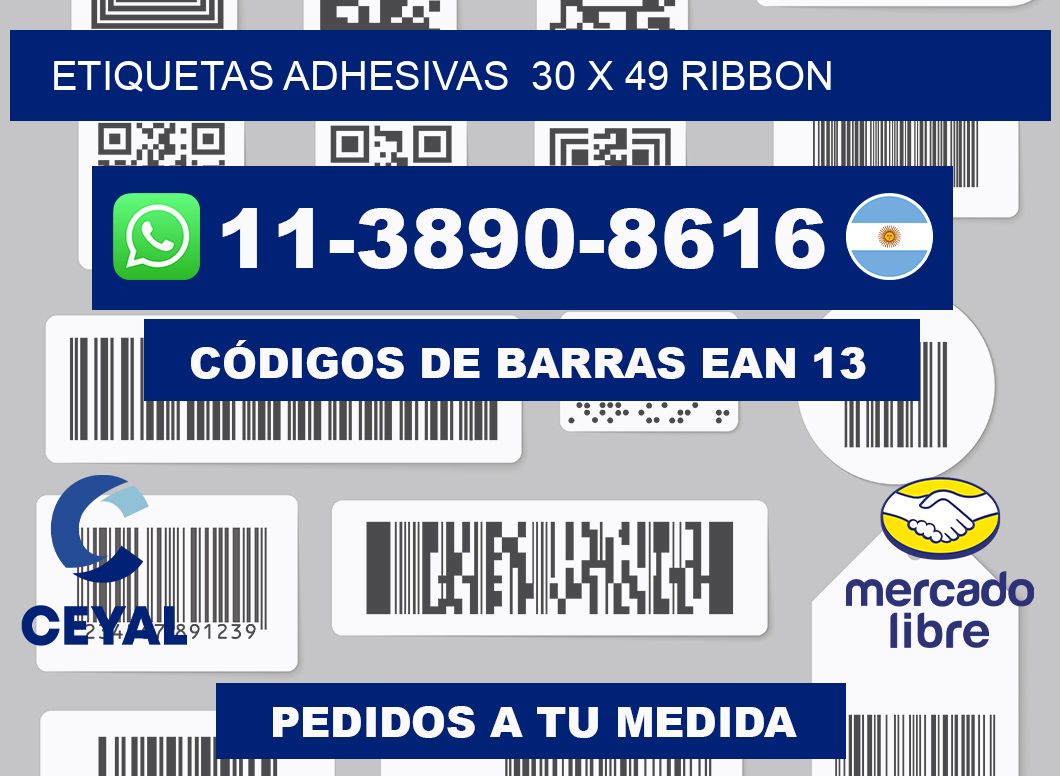 Etiquetas adhesivas 30 x 49 ribbon