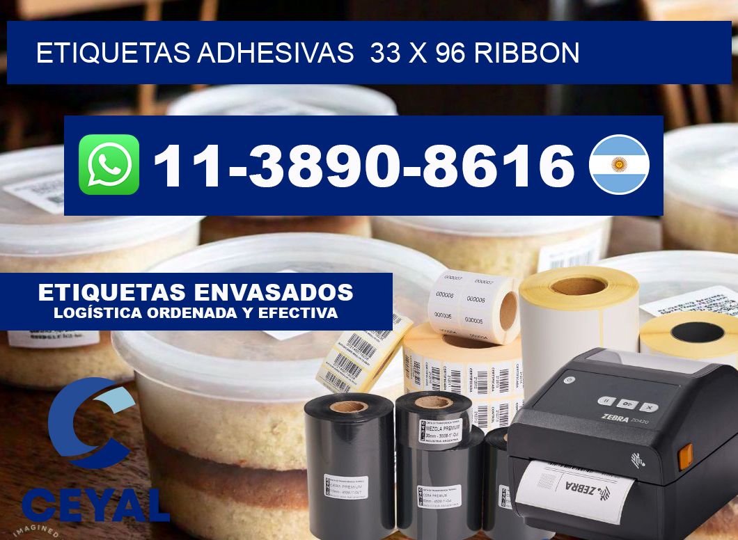 Etiquetas adhesivas  33 x 96 ribbon