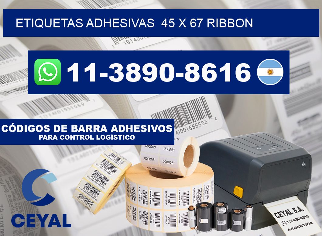 Etiquetas adhesivas 45 x 67 ribbon