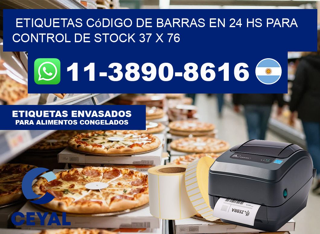 Etiquetas código de barras en 24 hs para control de stock 37 x 76