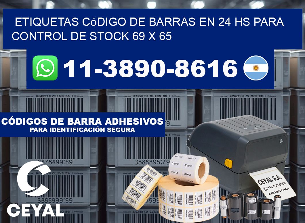 Etiquetas código de barras en 24 hs para control de stock 69 x 65