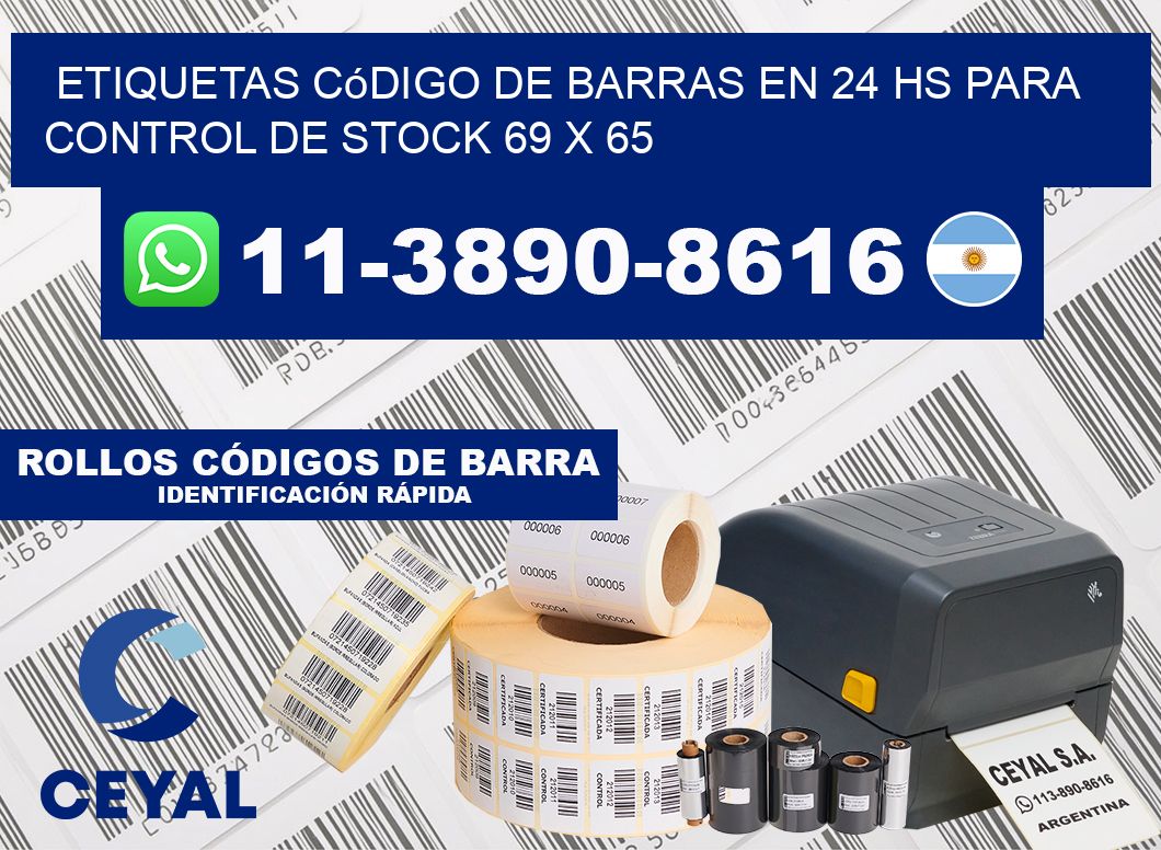 Etiquetas código de barras en 24 hs para control de stock 69 x 65