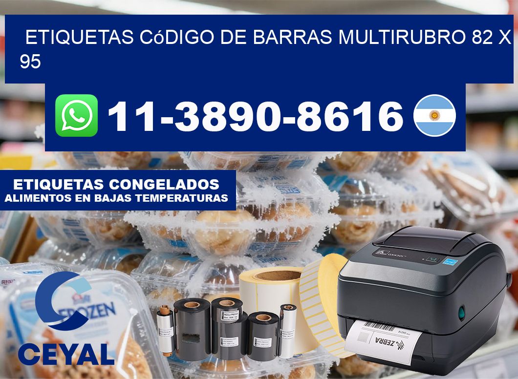 Etiquetas código de barras multirubro 82 x 95