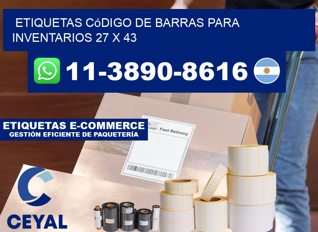 Etiquetas código de barras para inventarios 27 x 43