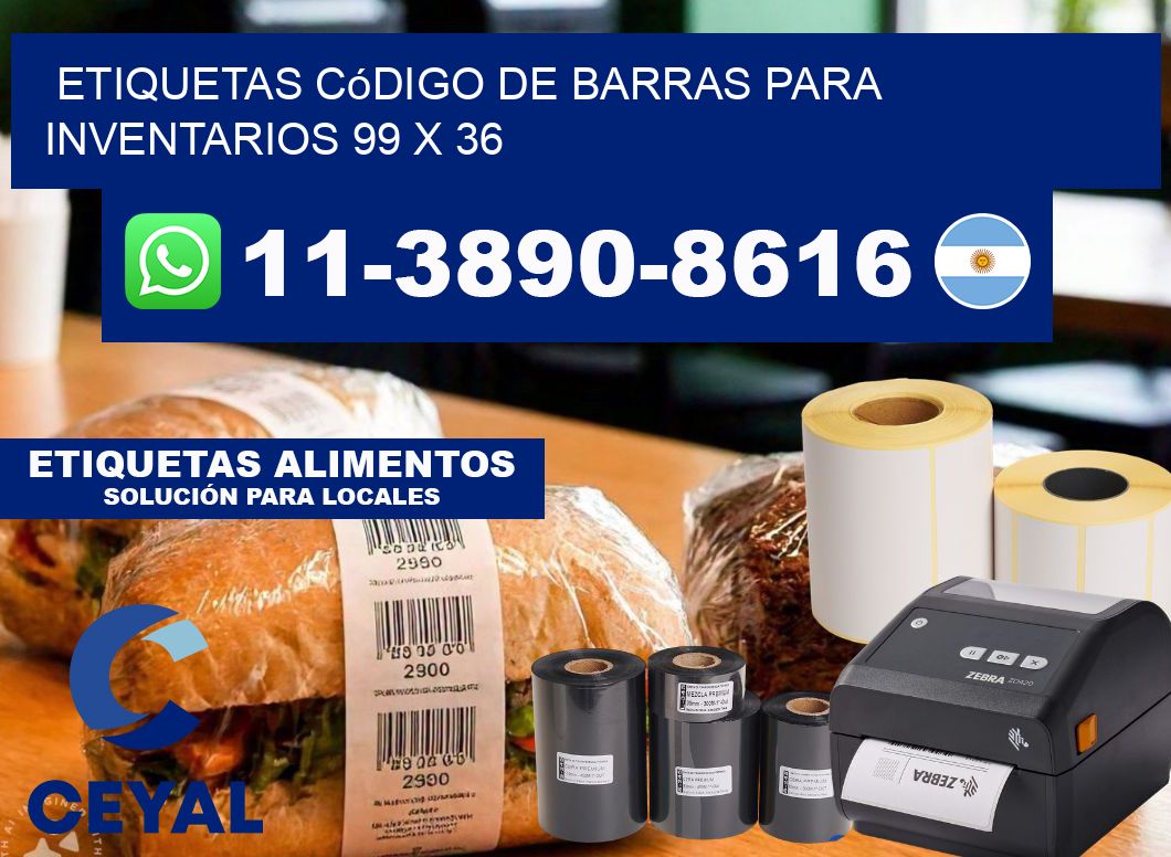 Etiquetas código de barras para inventarios 99 x 36