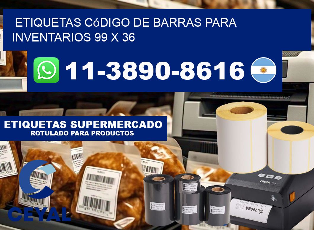 Etiquetas código de barras para inventarios 99 x 36