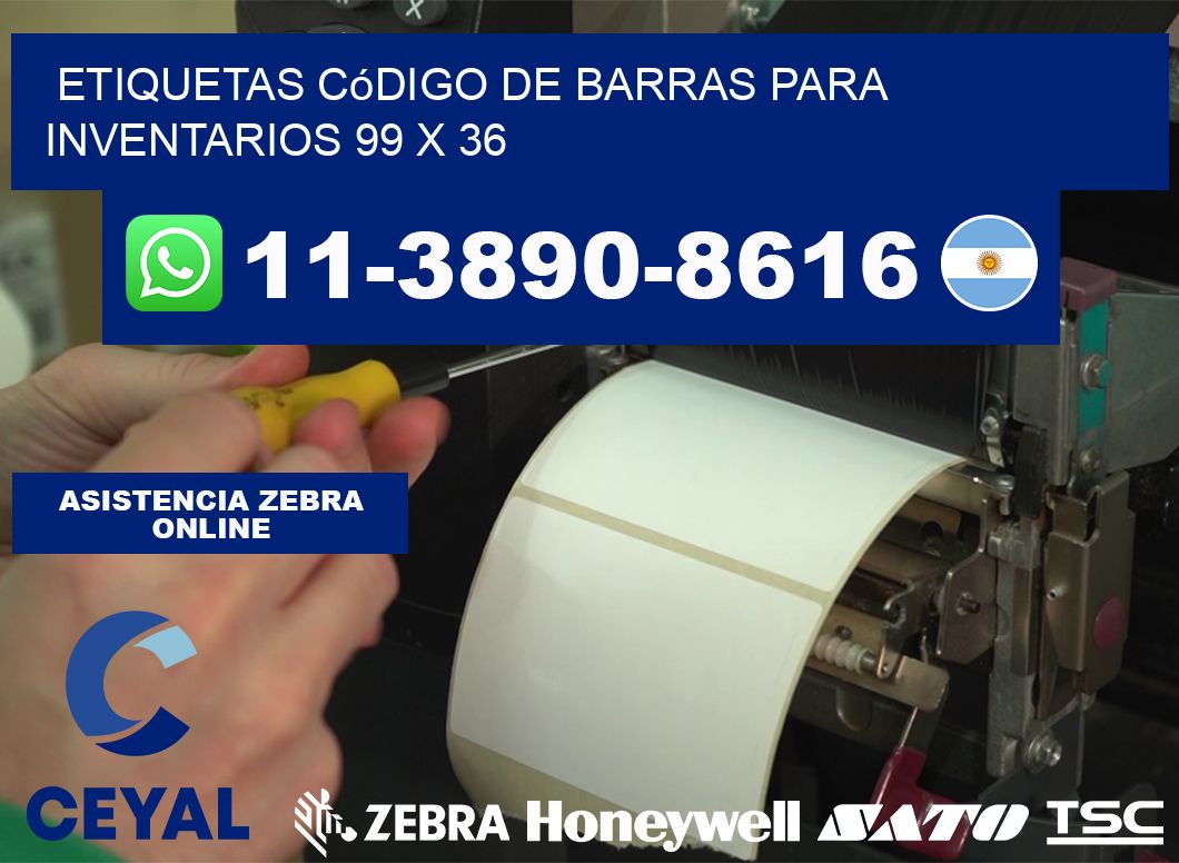 Etiquetas código de barras para inventarios 99 x 36