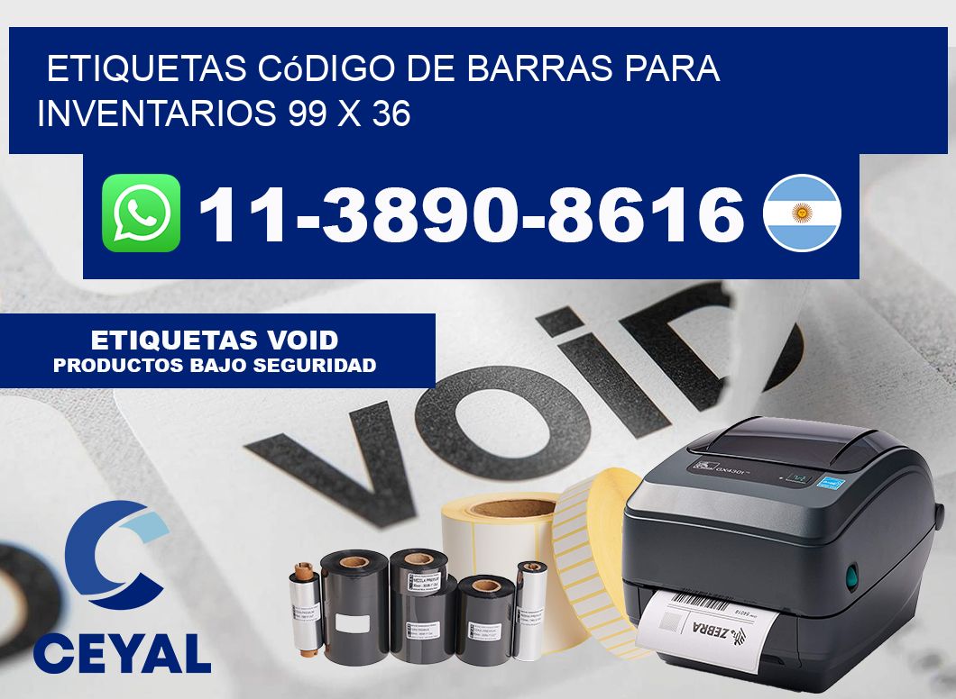 Etiquetas código de barras para inventarios 99 x 36
