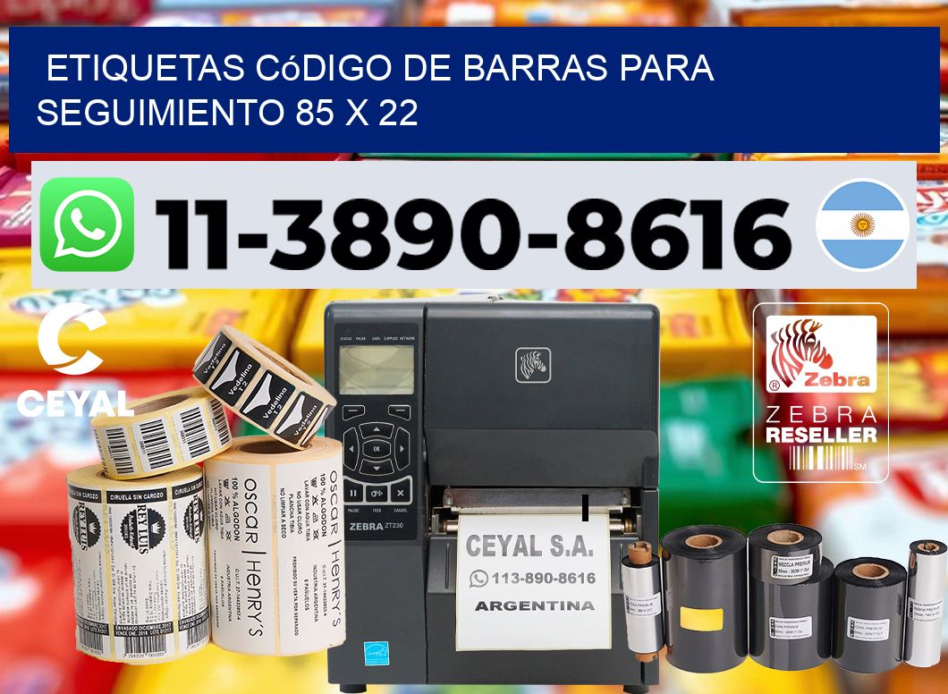 Etiquetas código de barras para seguimiento 85 x 22